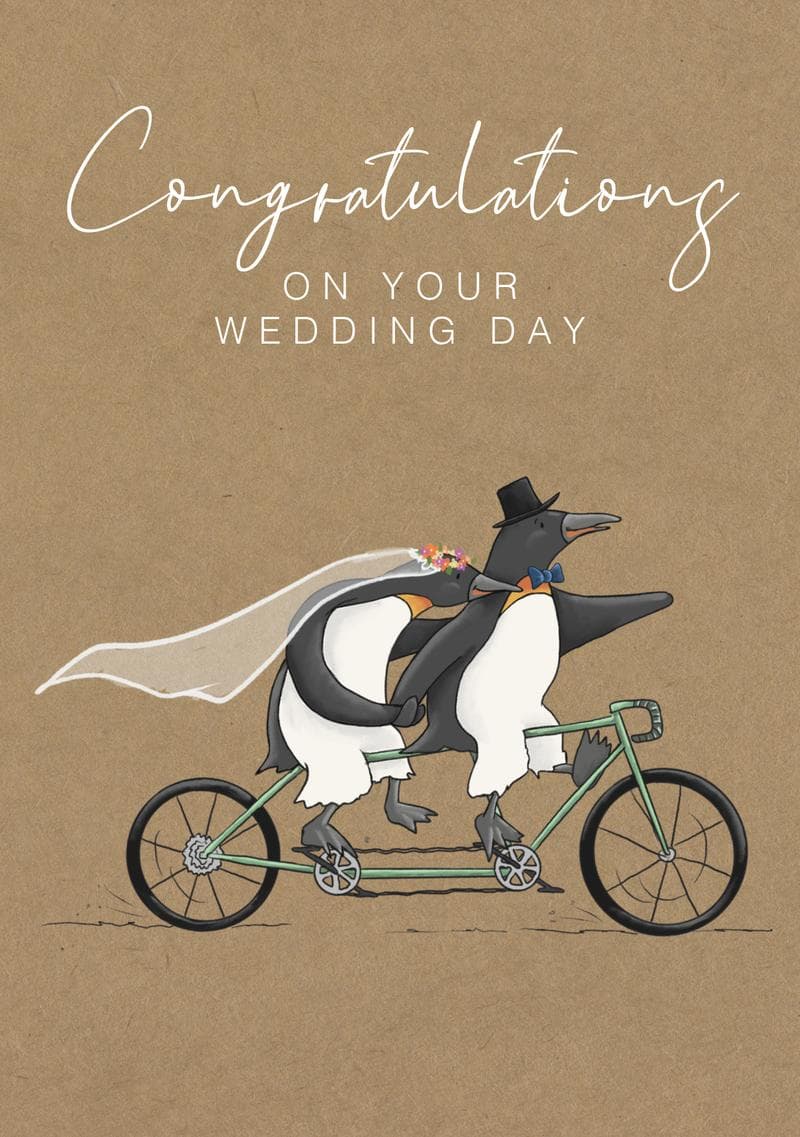 Penguin Wedding Tandem Card