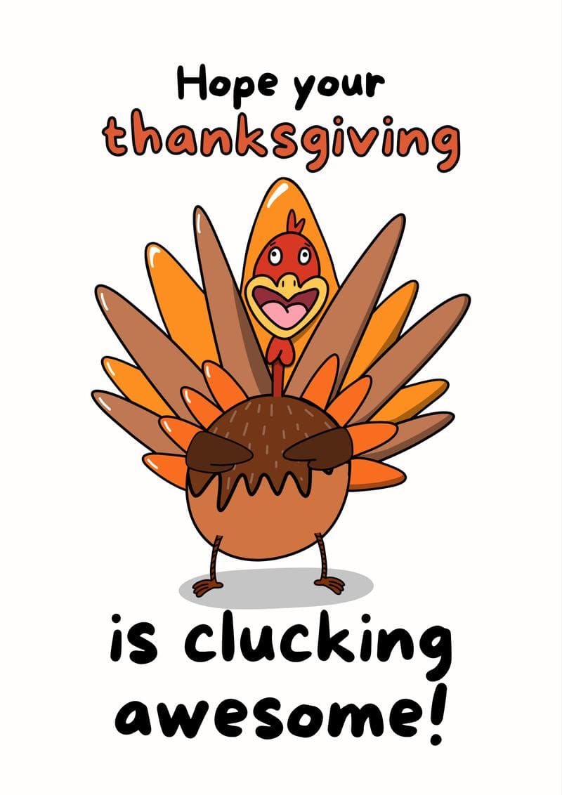Clucking Awesome Thanksgiving card
