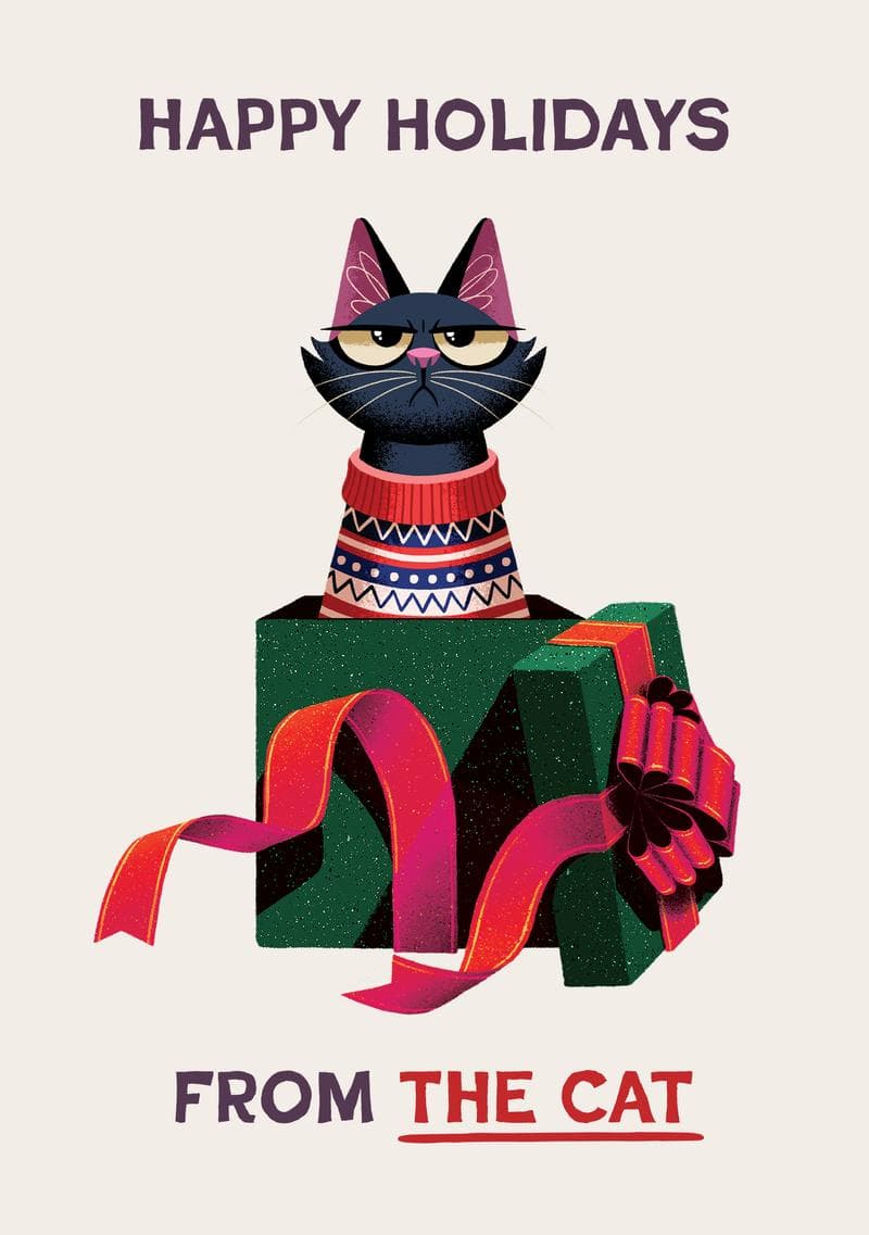 Happy Holidays From the Cat card