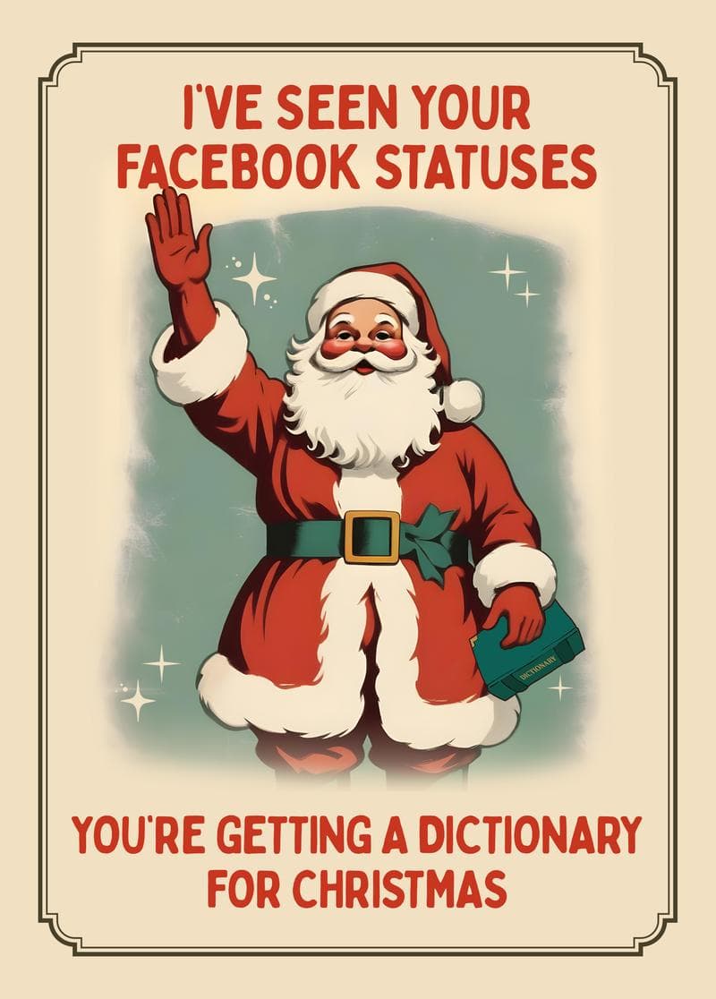 Facebook Dictionary Santa Card card
