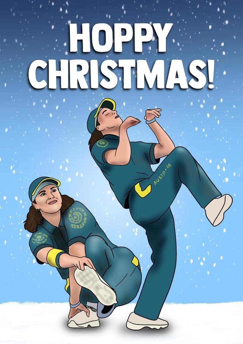 Hoppy Christmas Cricket Card