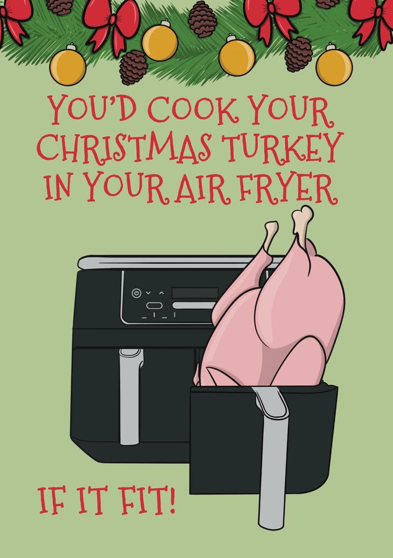 Air Fryer Christmas Turkey Card