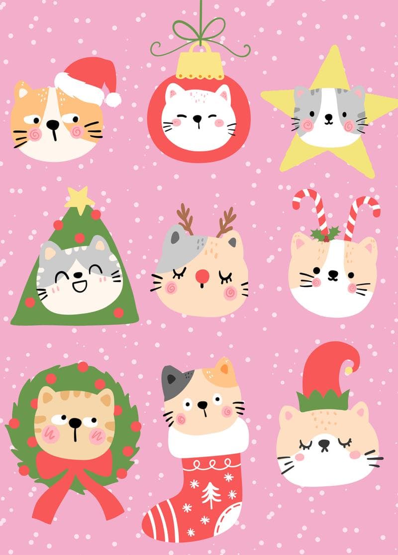 Cute Cat Christmas Card card