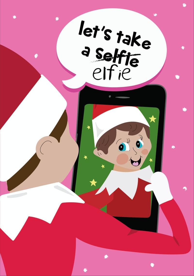 Let's Take an Elfie Christmas Card