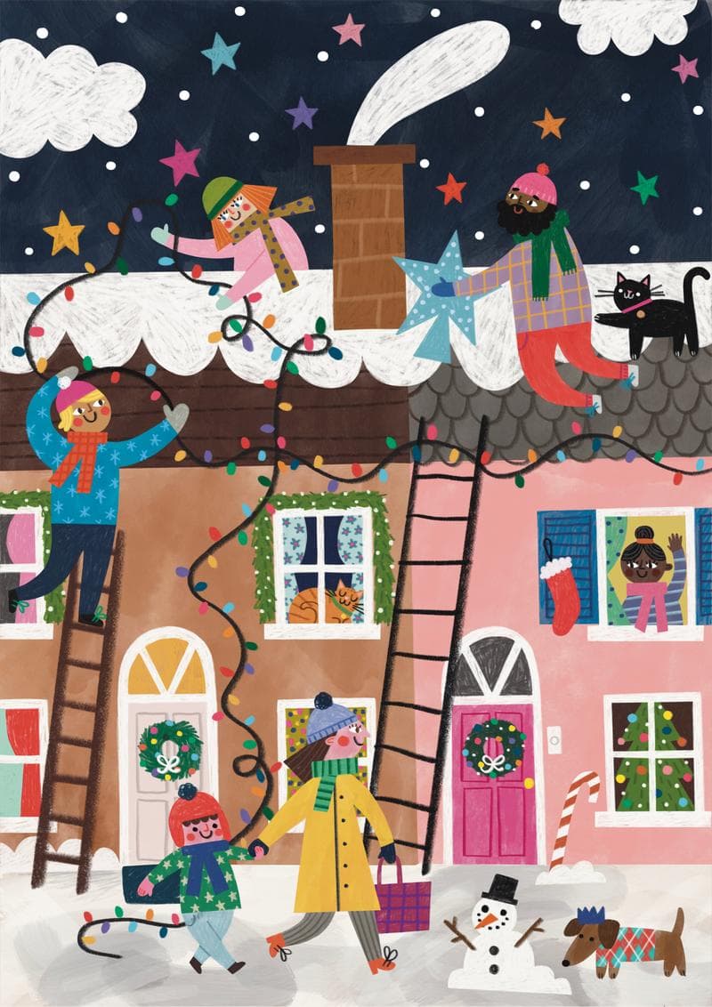Festive Street Scene card