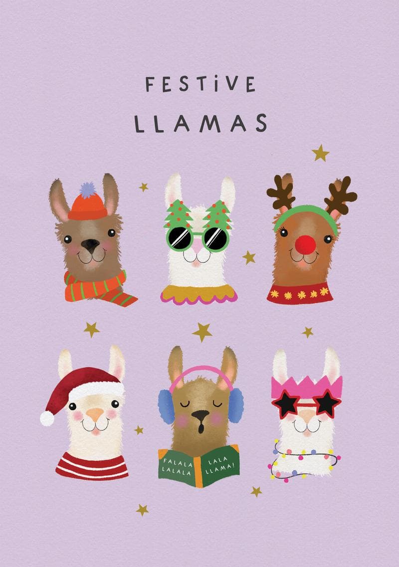 Festive Llamas card