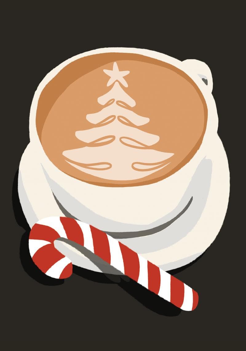 Christmas Latte with Candy Cane