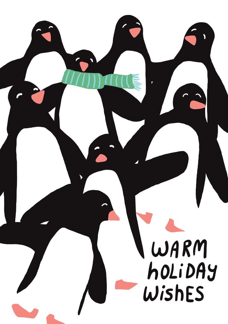 Warm Holiday Wishes with Penguins