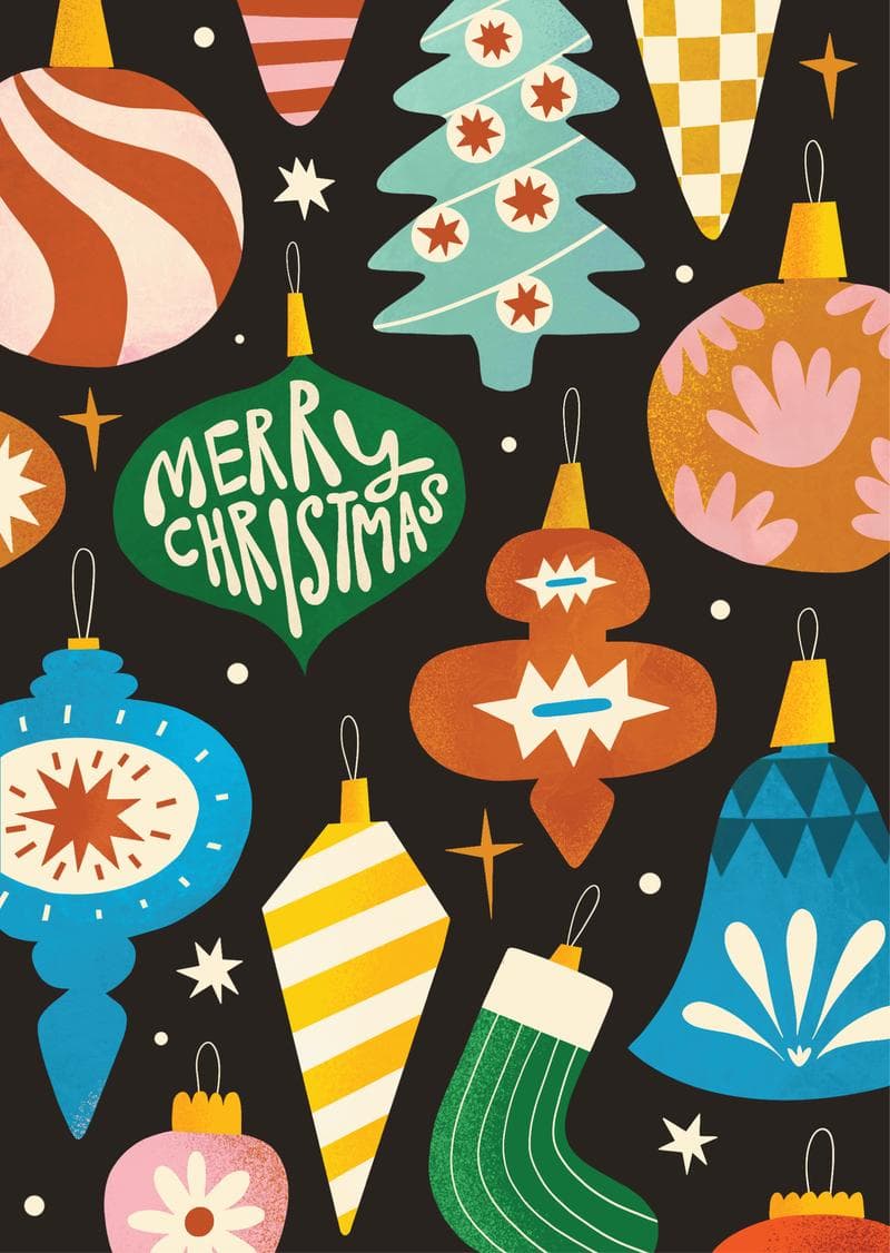 Merry Christmas Ornaments card
