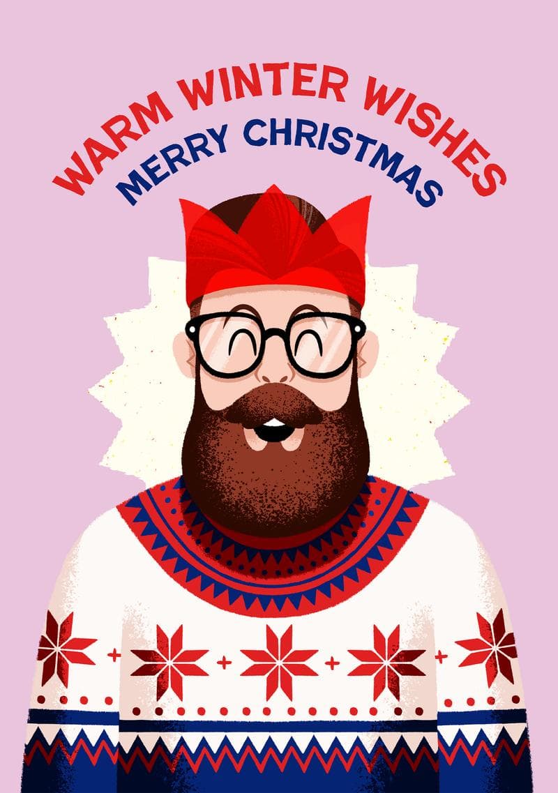 Warm Winter Wishes Christmas card