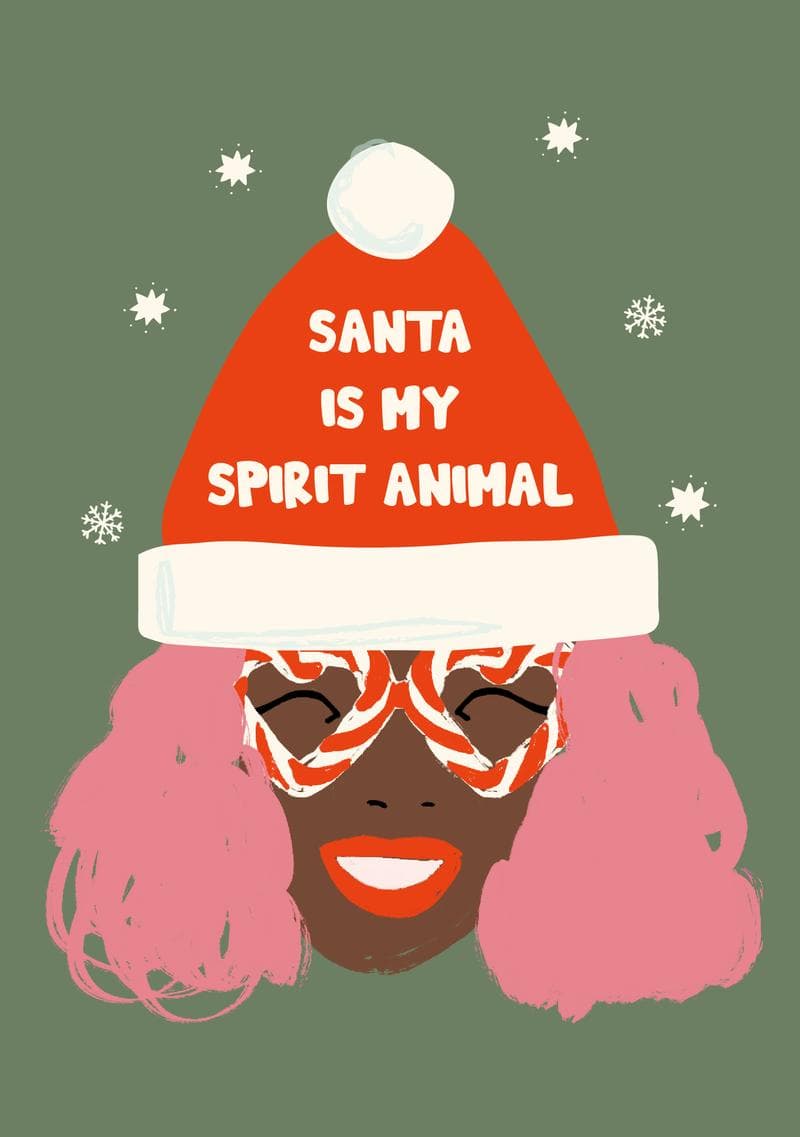 Santa Is My Spirit Animal card