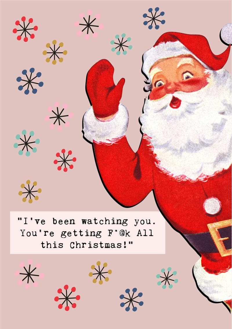 Santa's Watching This Christmas card