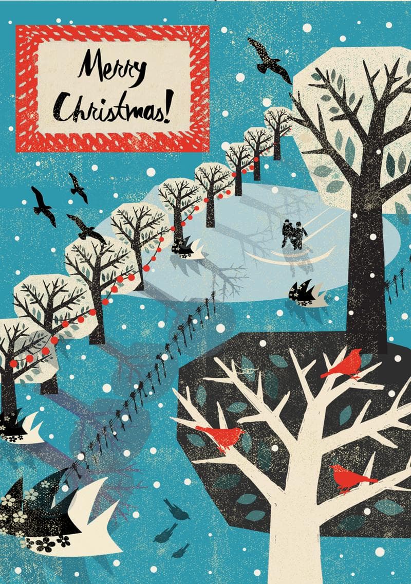 Merry Christmas - Winter Park Scene