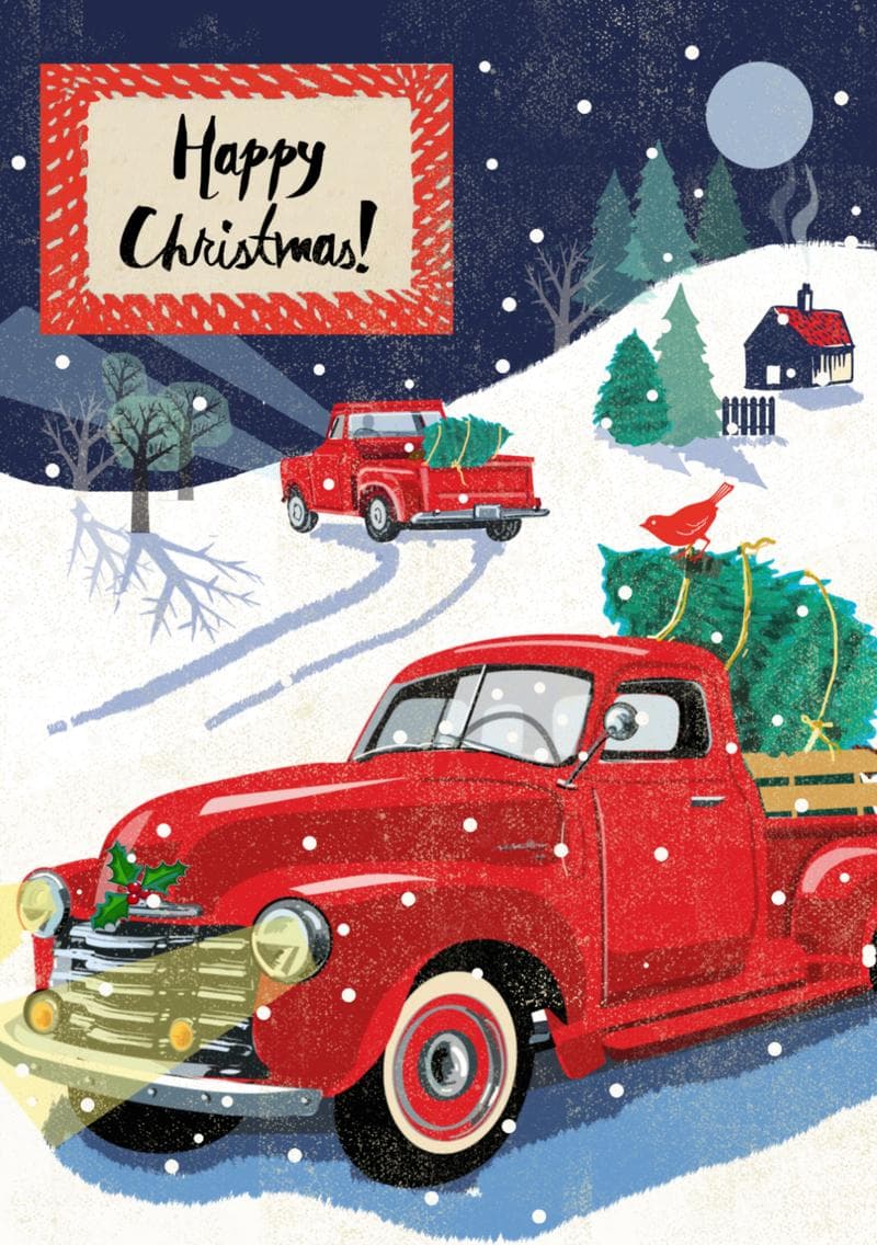 Happy Christmas - Red Truck