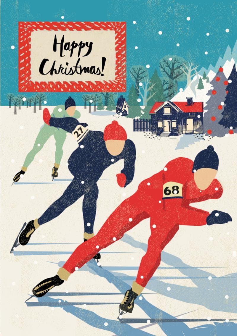Winter Speed Skating Christmas