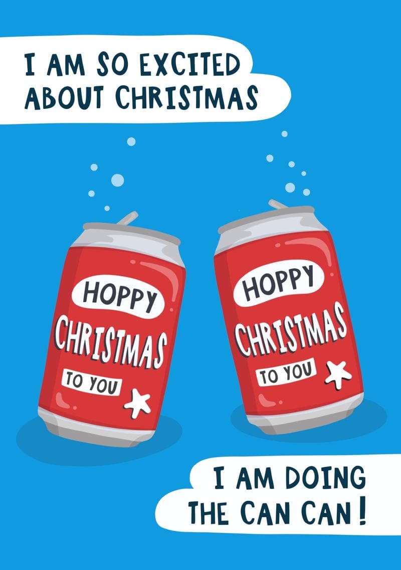 Hoppy Christmas Cans card