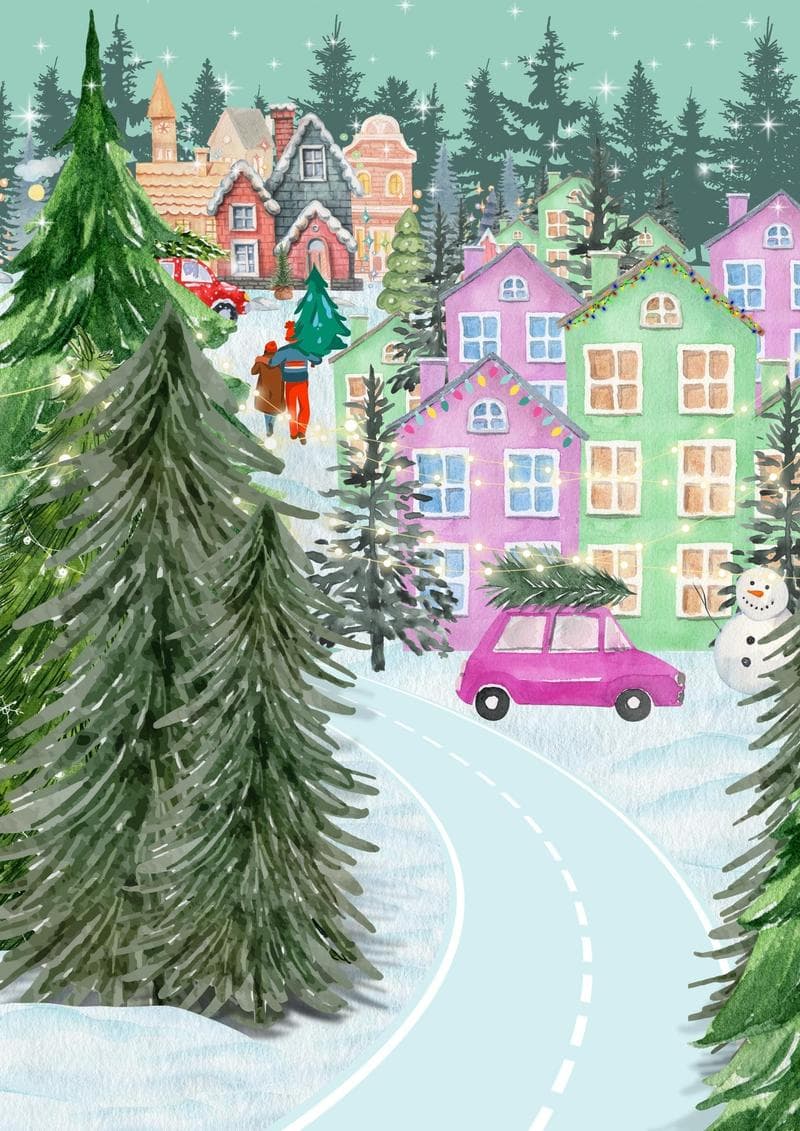 Colorful Christmas Village