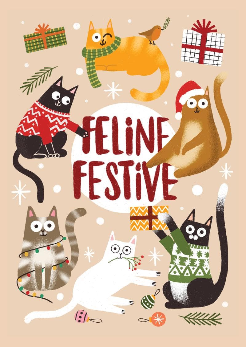 Feline Festive card