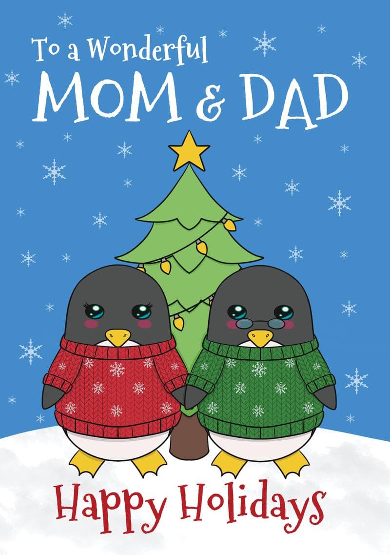 Happy Holidays Mom & Dad Penguins