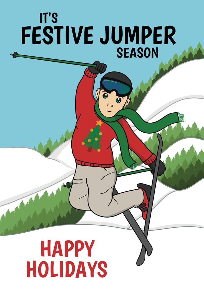 Festive Jumper Skiing