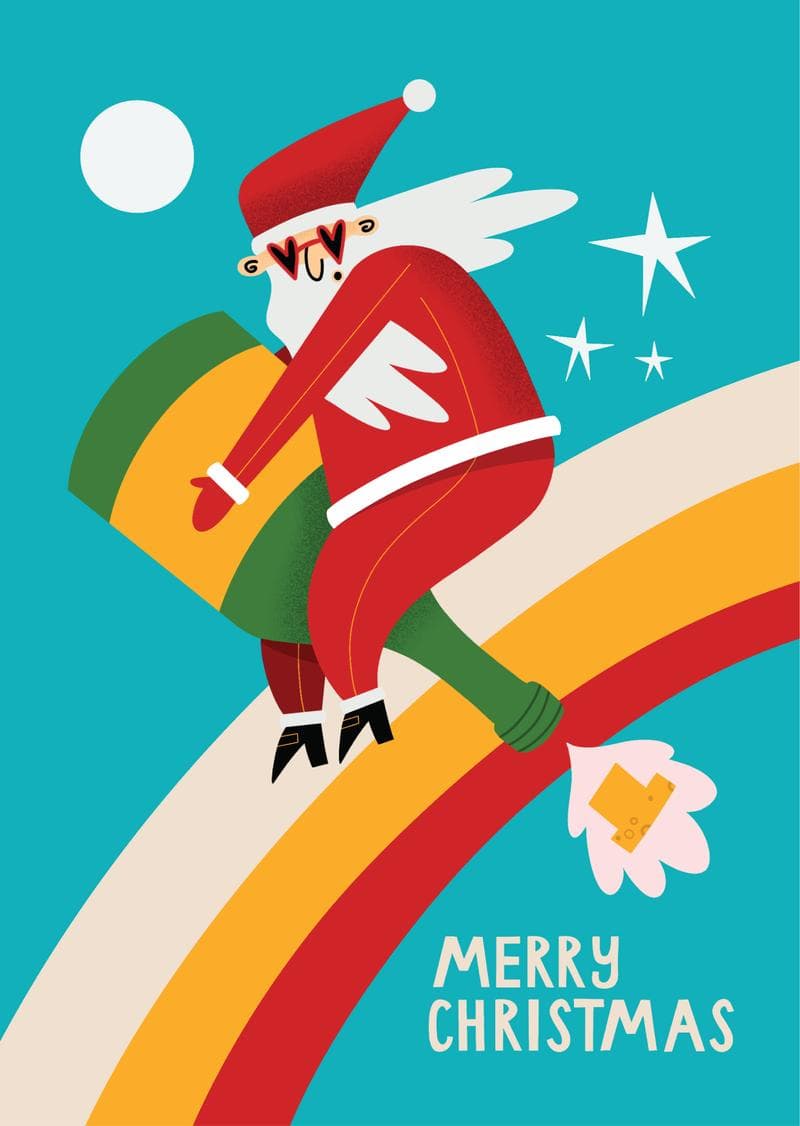 Santa's Champagne Ride card
