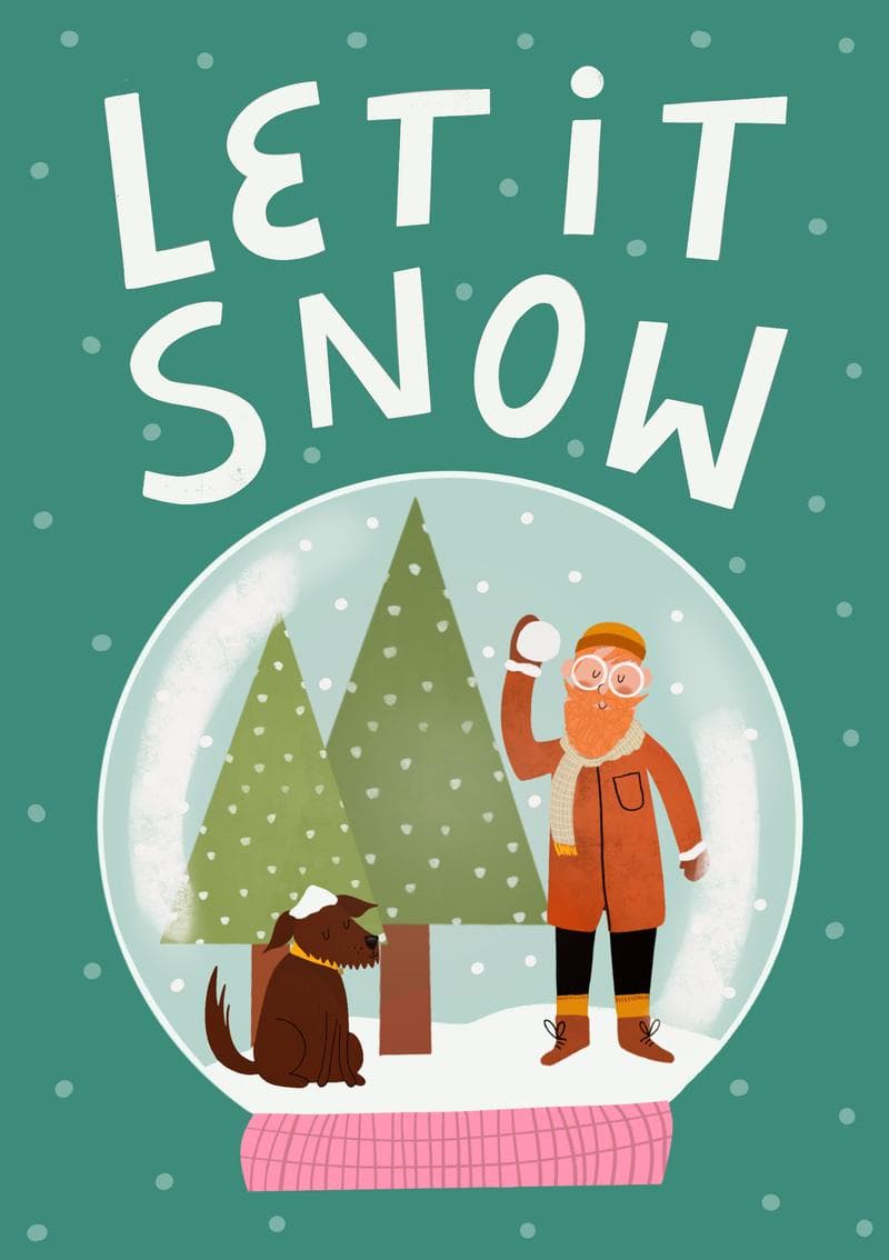 Let It Snow Globe card