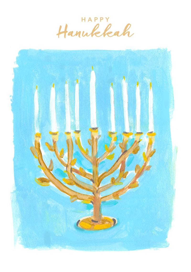 Happy Hanukkah Branch Menorah
