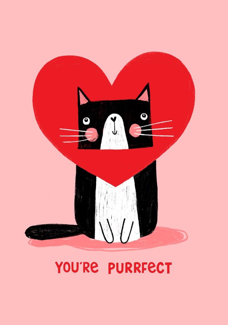 You’re Purrfect Cat Valentine’s Day card