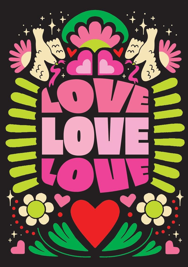 Love Love Love Vibrant Valentine's Day