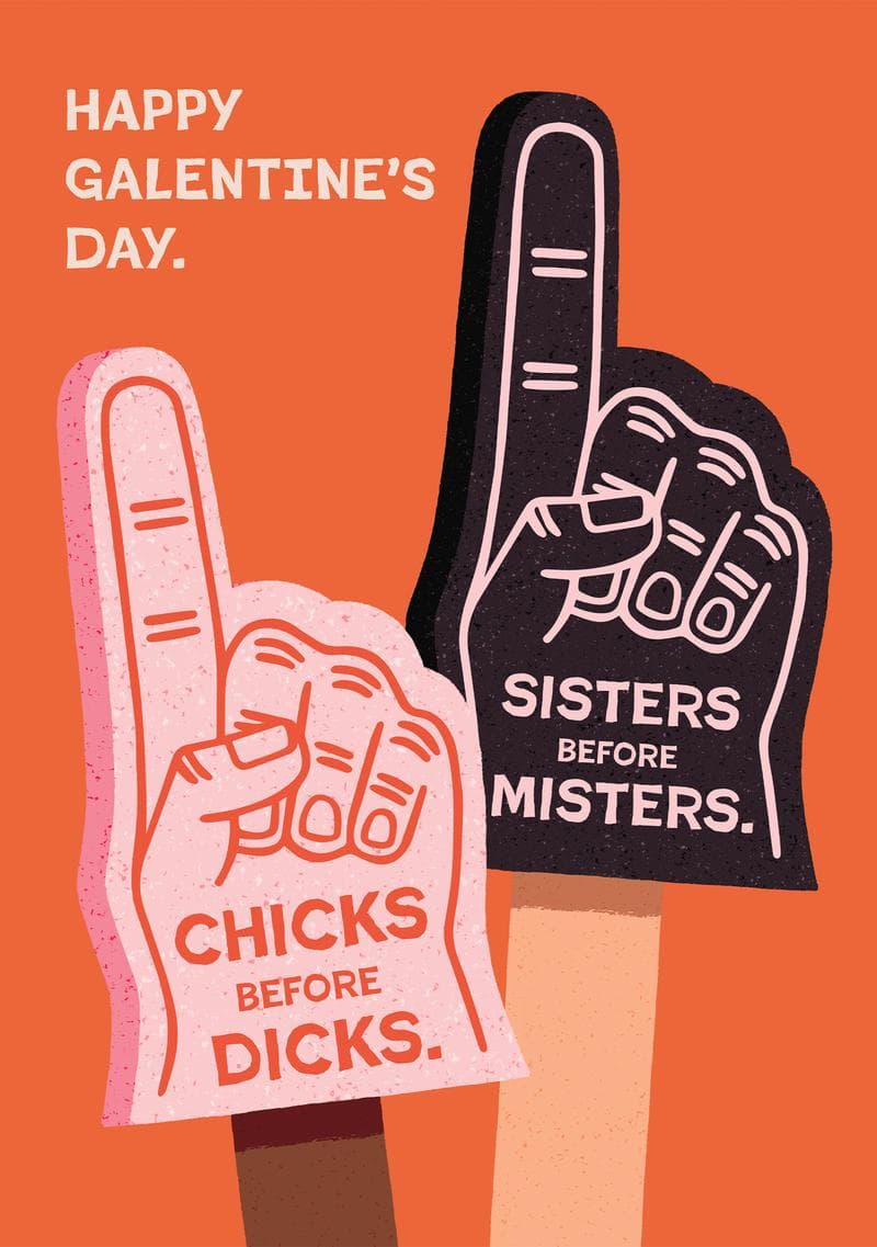 Happy Galentine's Day Foam Finger card
