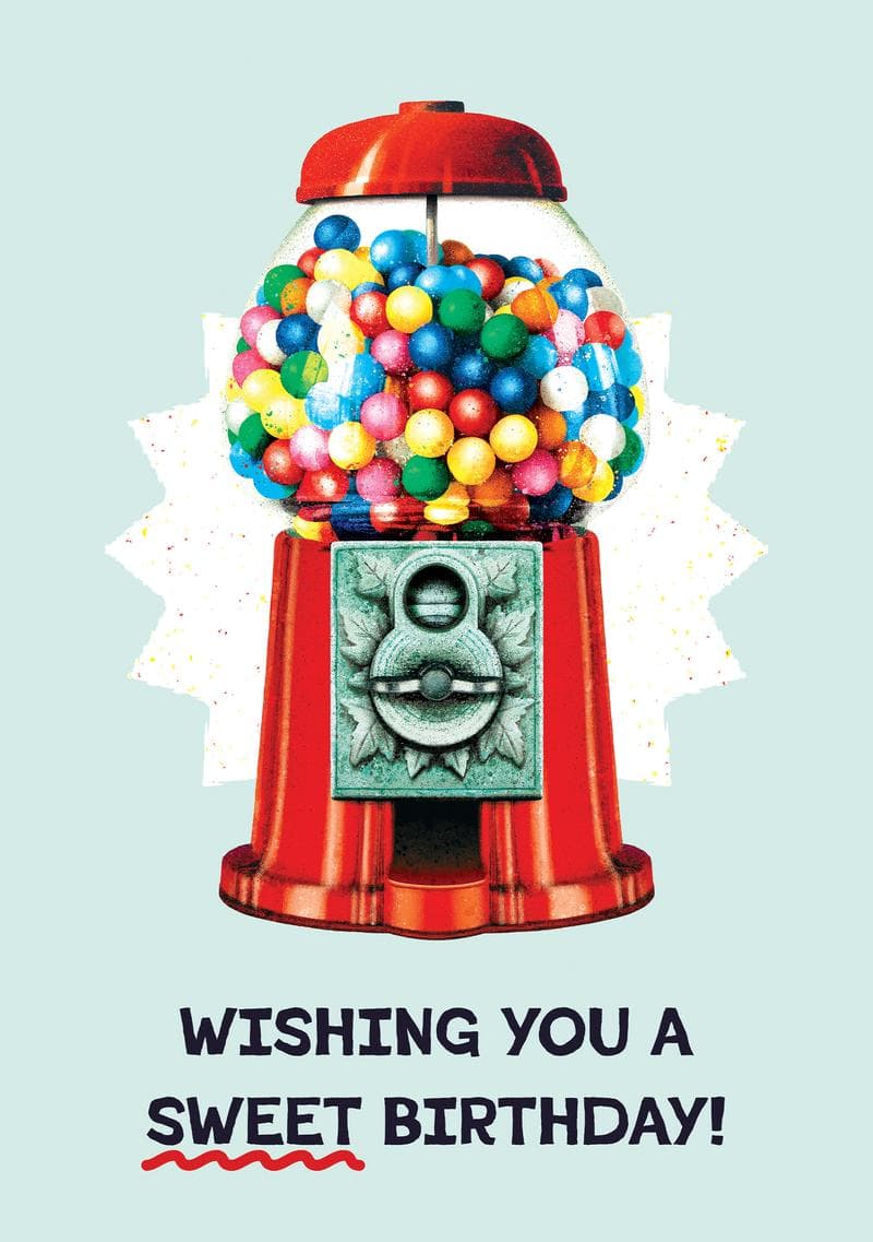 Sweet Birthday Gumball Machine Card card