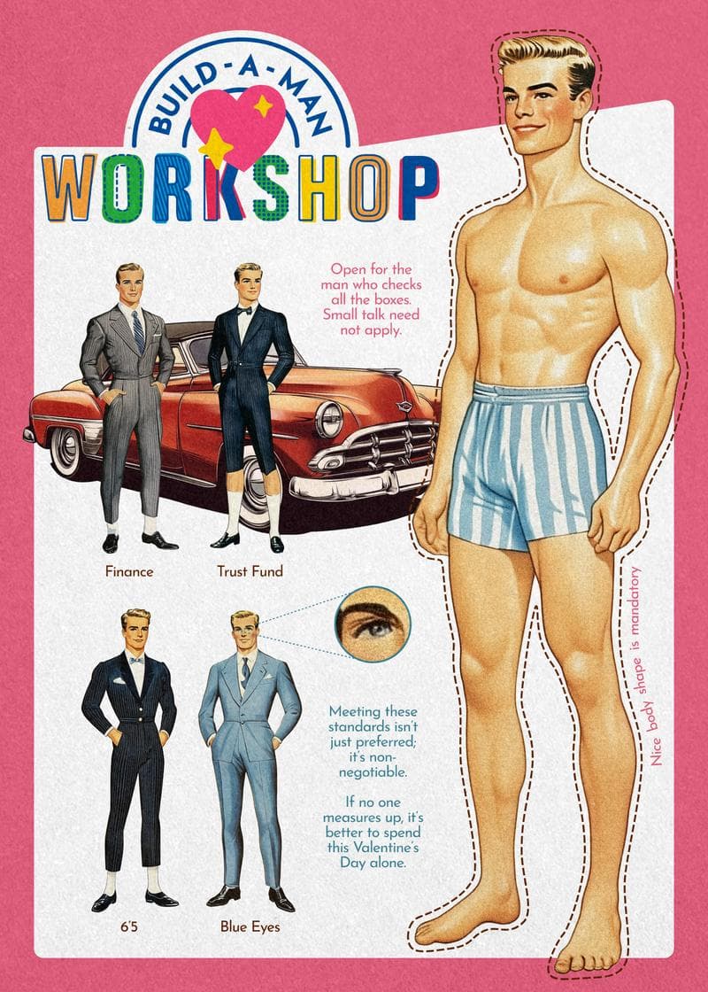 Build-A-Man Workshop Card card