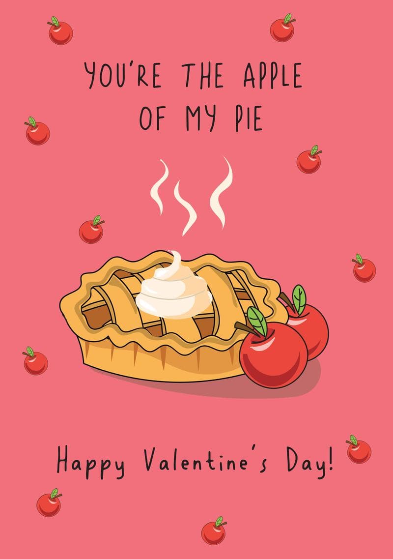 Apple of My Pie Valentine's Day Card card