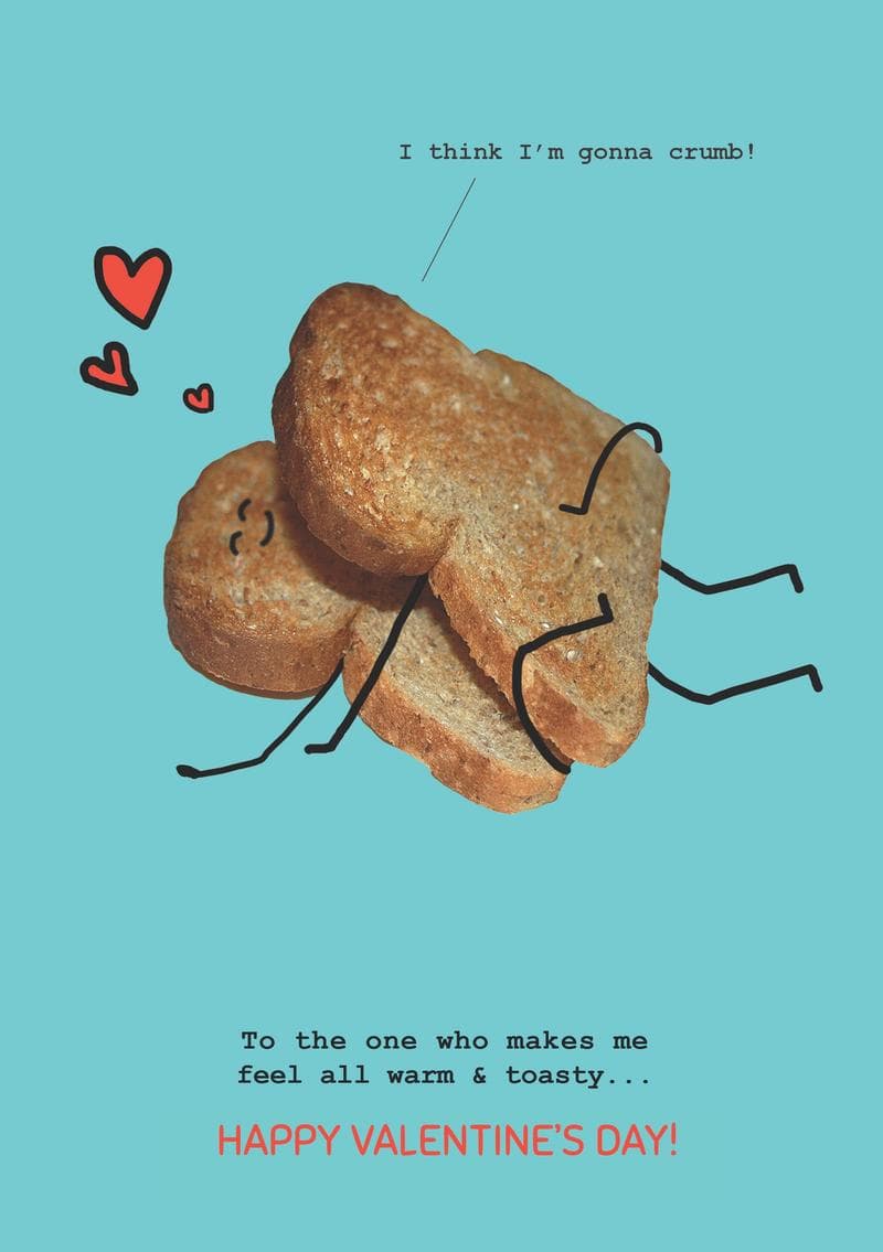 Warm & Toasty Crumb Valentine’s Day card