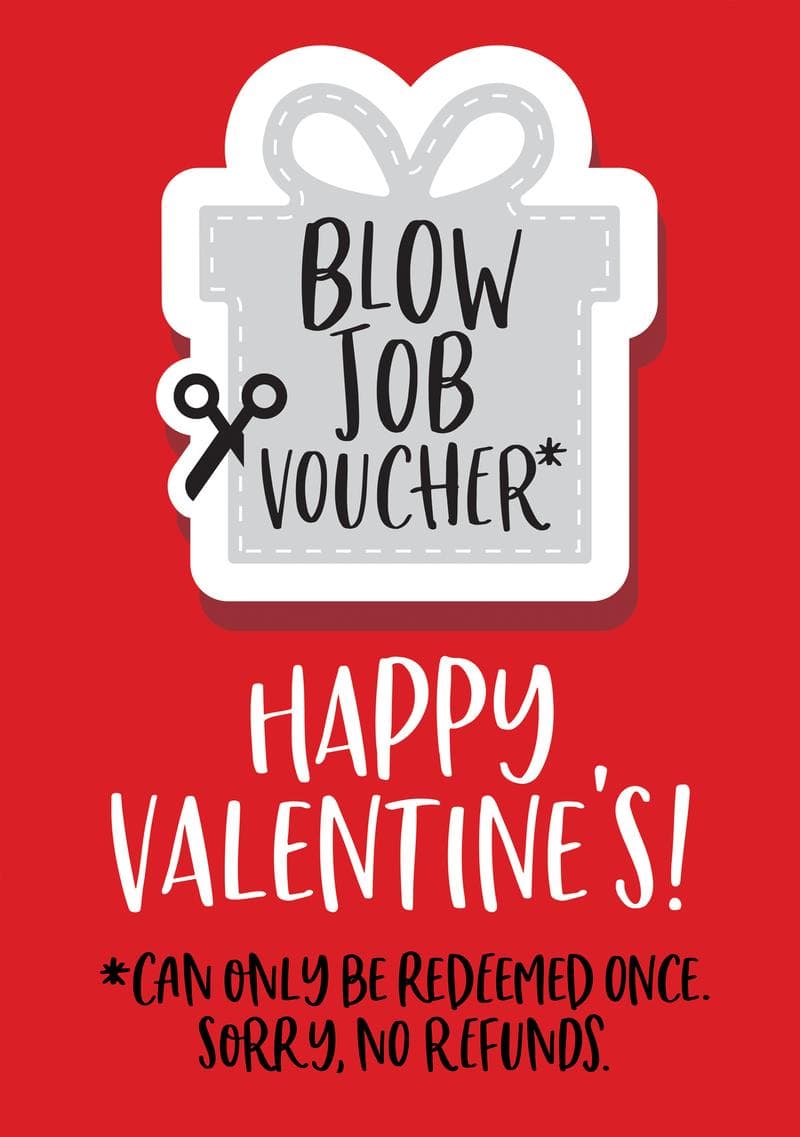 Blow Job Voucher Valentine's Day Card card