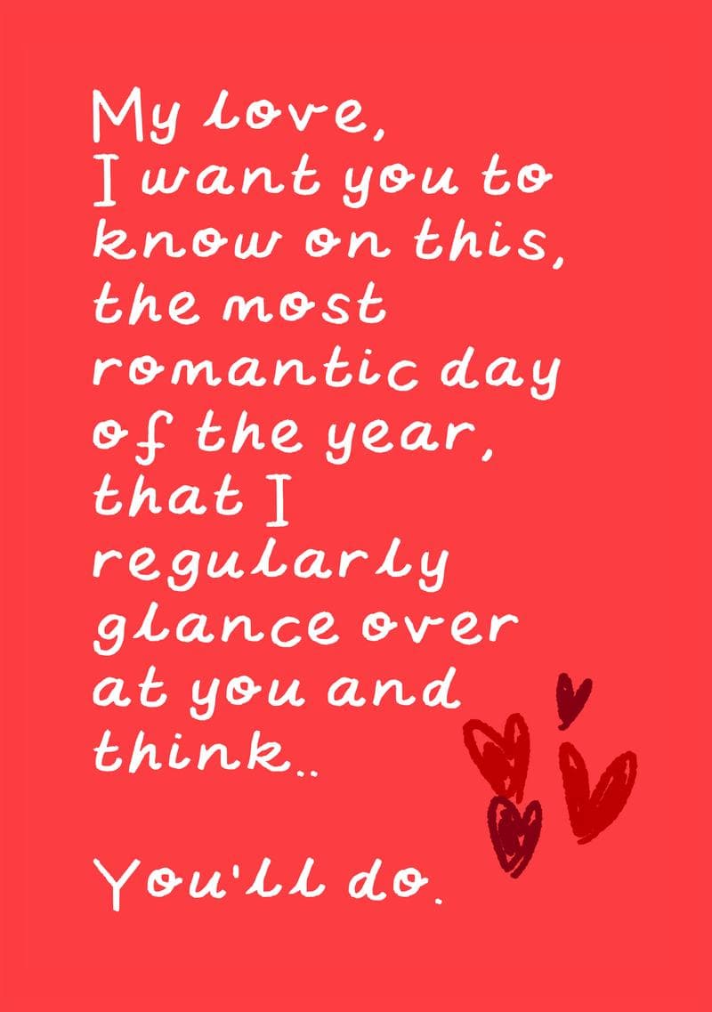 You'll Do Valentine's Card