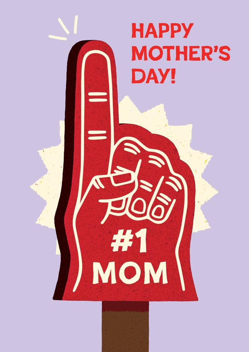 Number One Mom Foam Finger Card card