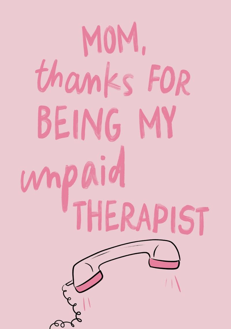 Unpaid Therapist Mom Card card