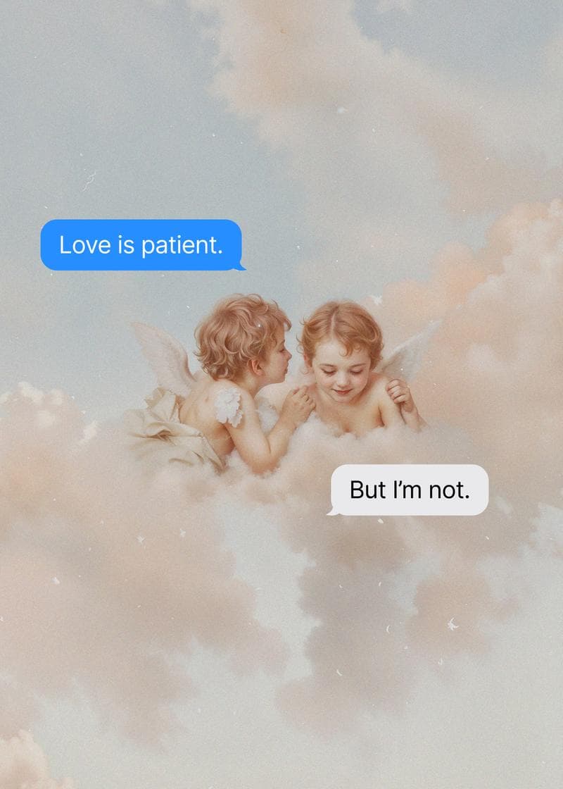 Love Is Patient Angels card