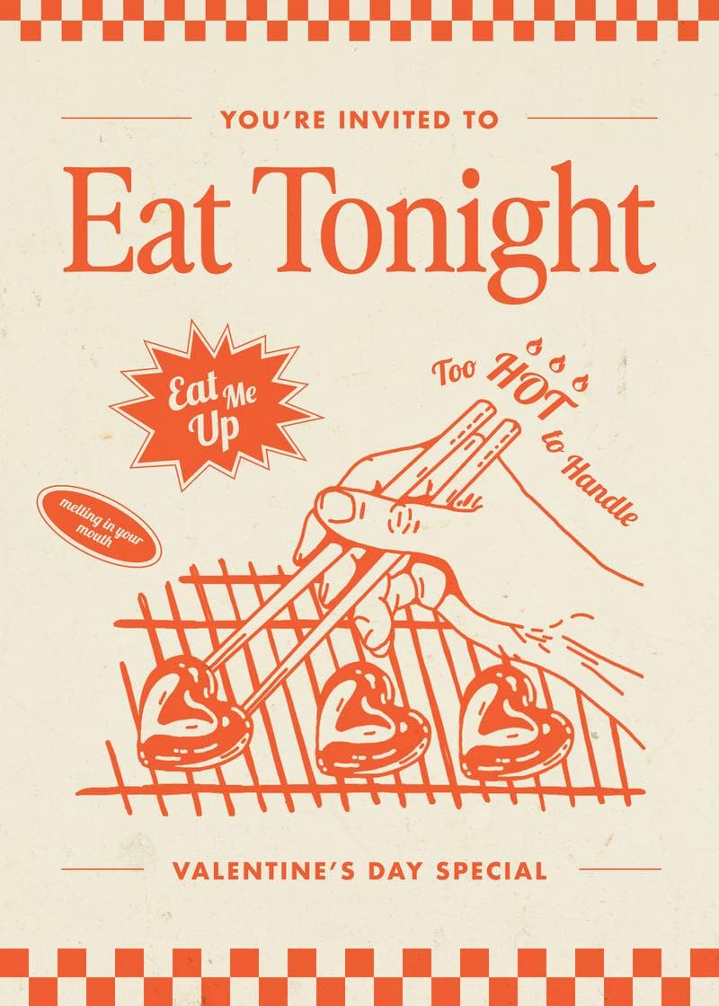 Eat Tonight Valentine Card card