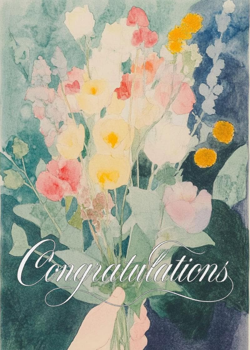 Congratulations in Bloom card