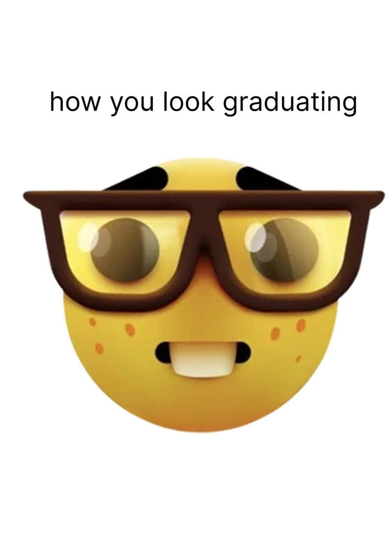 How You Look Graduating Emoji Card card