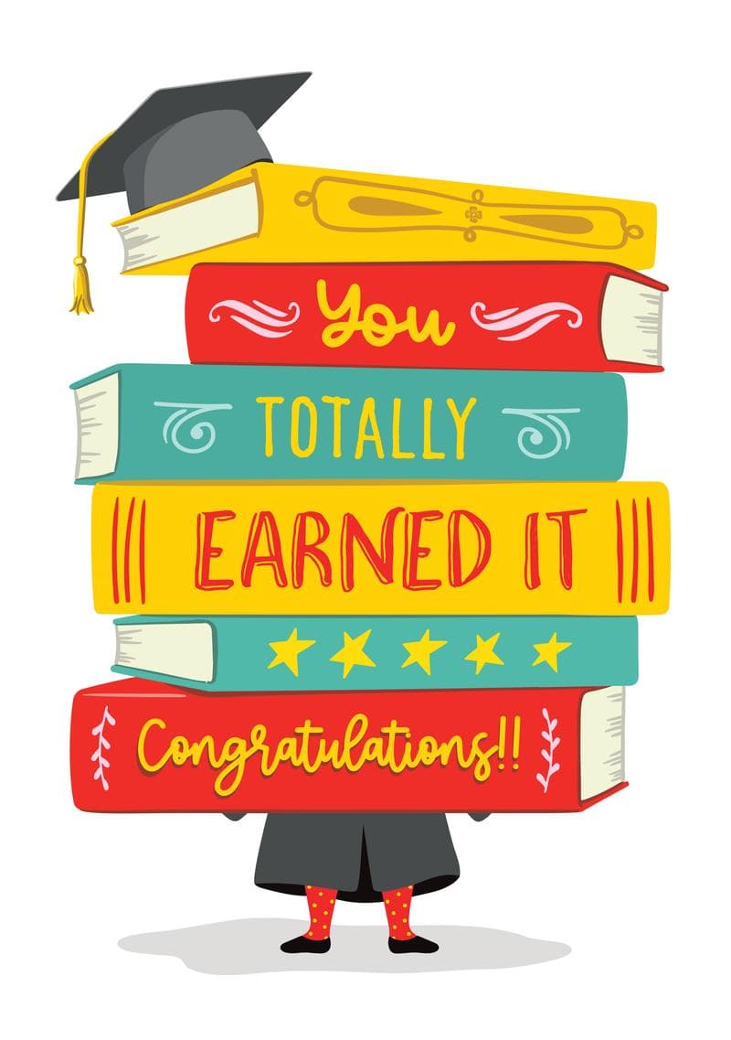 Book Stack Graduation Congrats Card