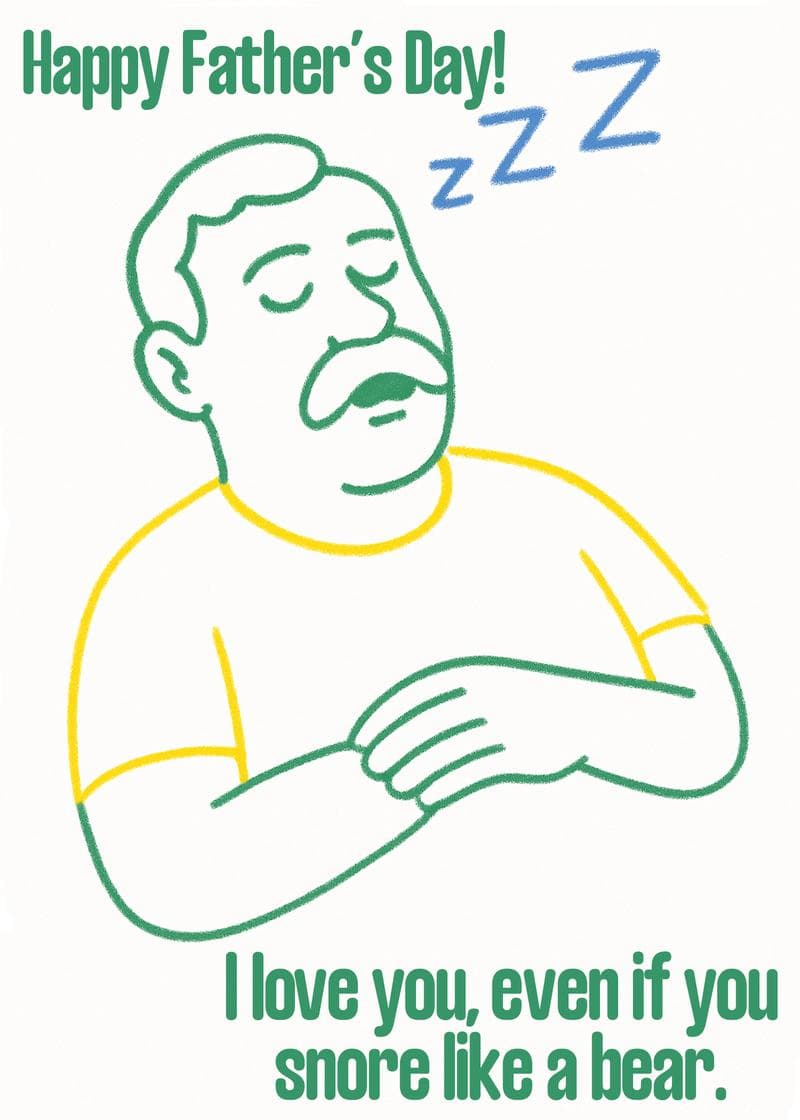 Bear Snore Father's Day Card card