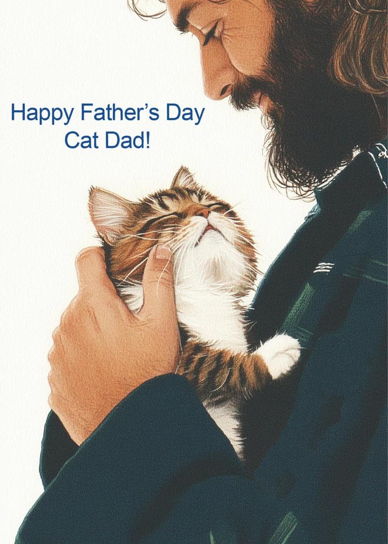 Happy Father's Day Cat Dad Card card