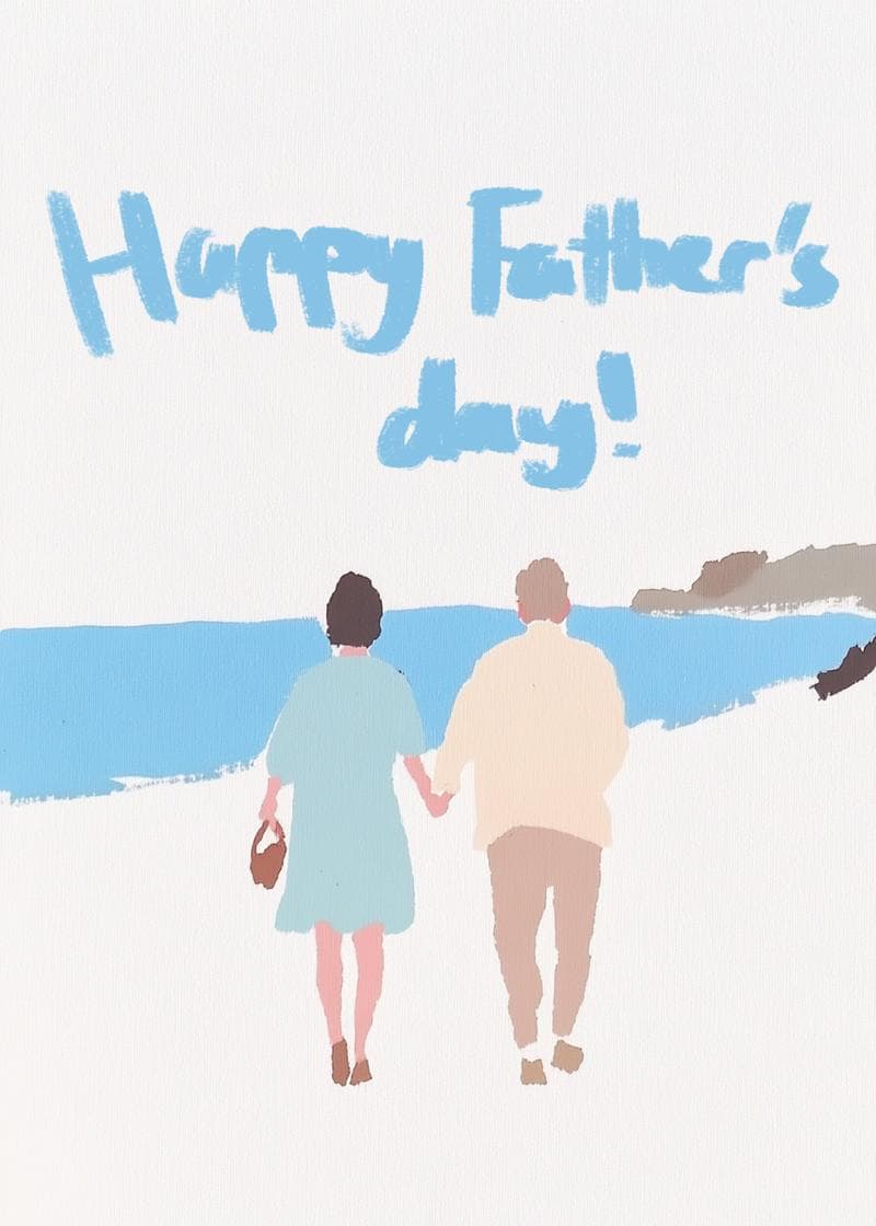 Hand-in-Hand Father's Day Card card
