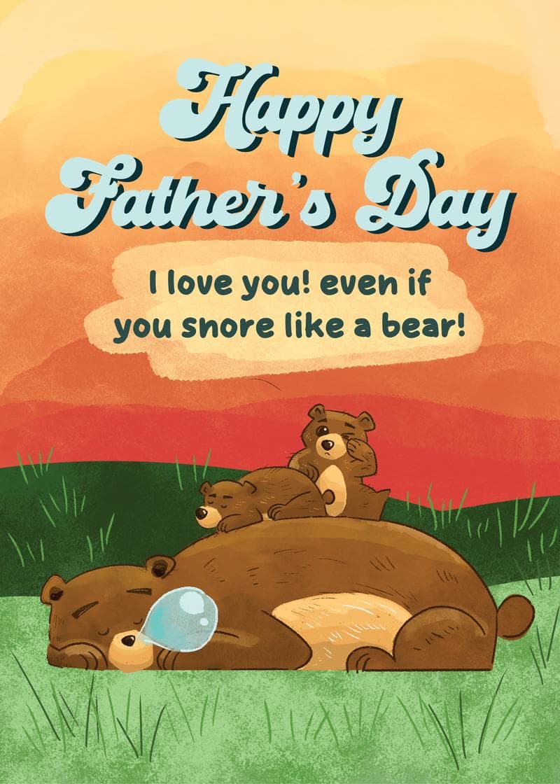 Happy Father’s Day Bear Snore Card