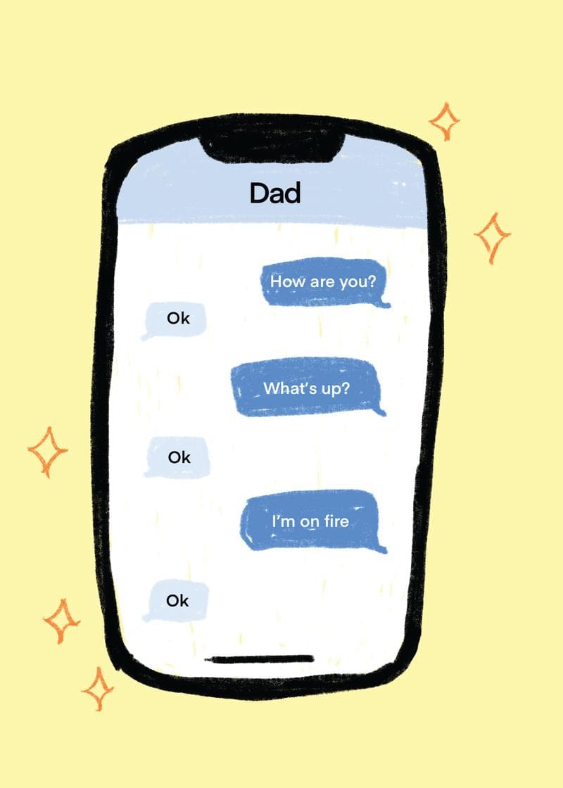 Ok Dad Text Message Card