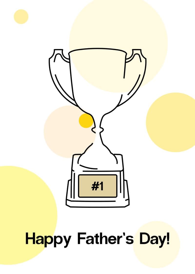 Number One Trophy Father's Day Card