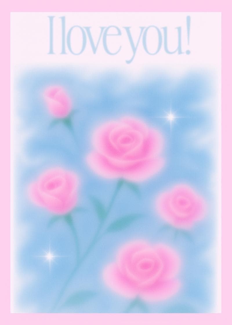Blurry Pink Rose Love You Card card